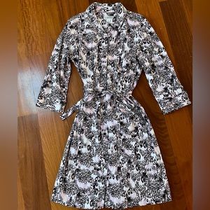 St John Sport Animal Print Shirtdress Size Large